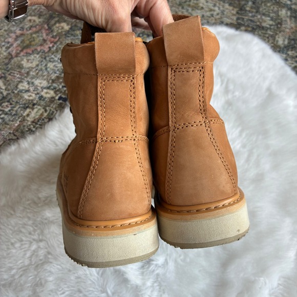 Timberland PRO Barstow Wedge 6 Soft Toe Work Boots Men 8 A5VRB Tan Leather EH SR